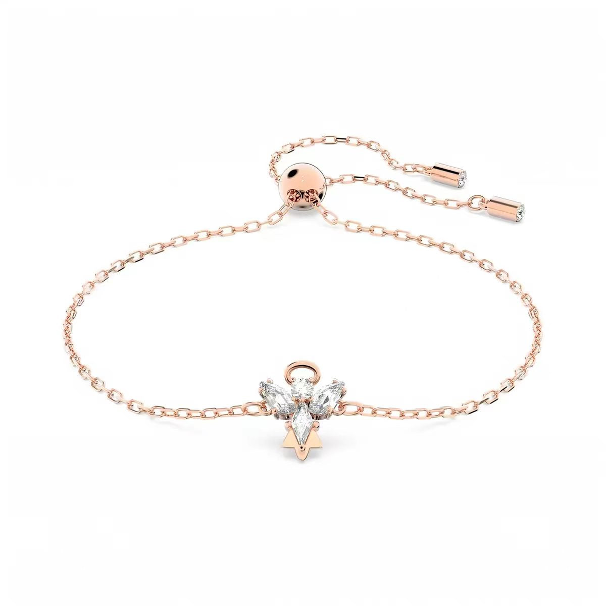 Gold-tone zircon adjustable bracelet